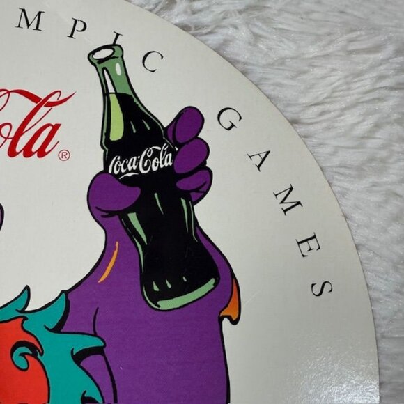 Vintage Double-Sided Coca-Cola x BLAZE 1996 Atlanta Paralympic Games Fan - Picture 5 of 10